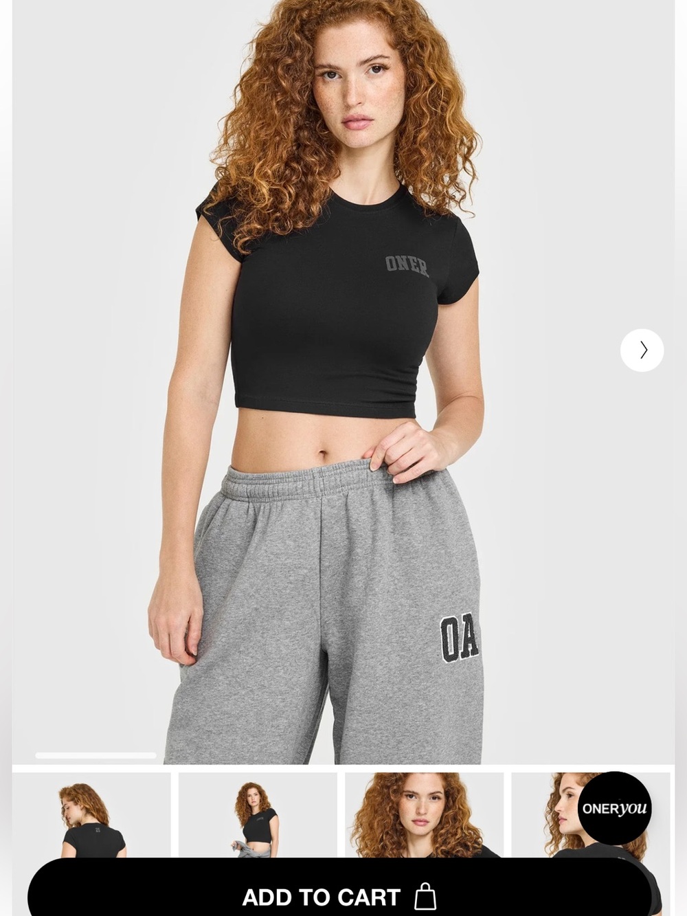 Oner Black Cropped “25” Baby Tee with Logo Sz XL